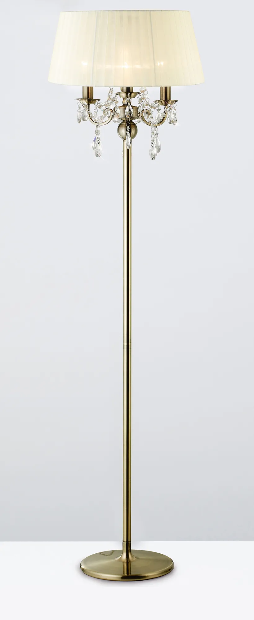 IL30066/CR  Olivia Crystal 163cm Floor Lamp 3 Light